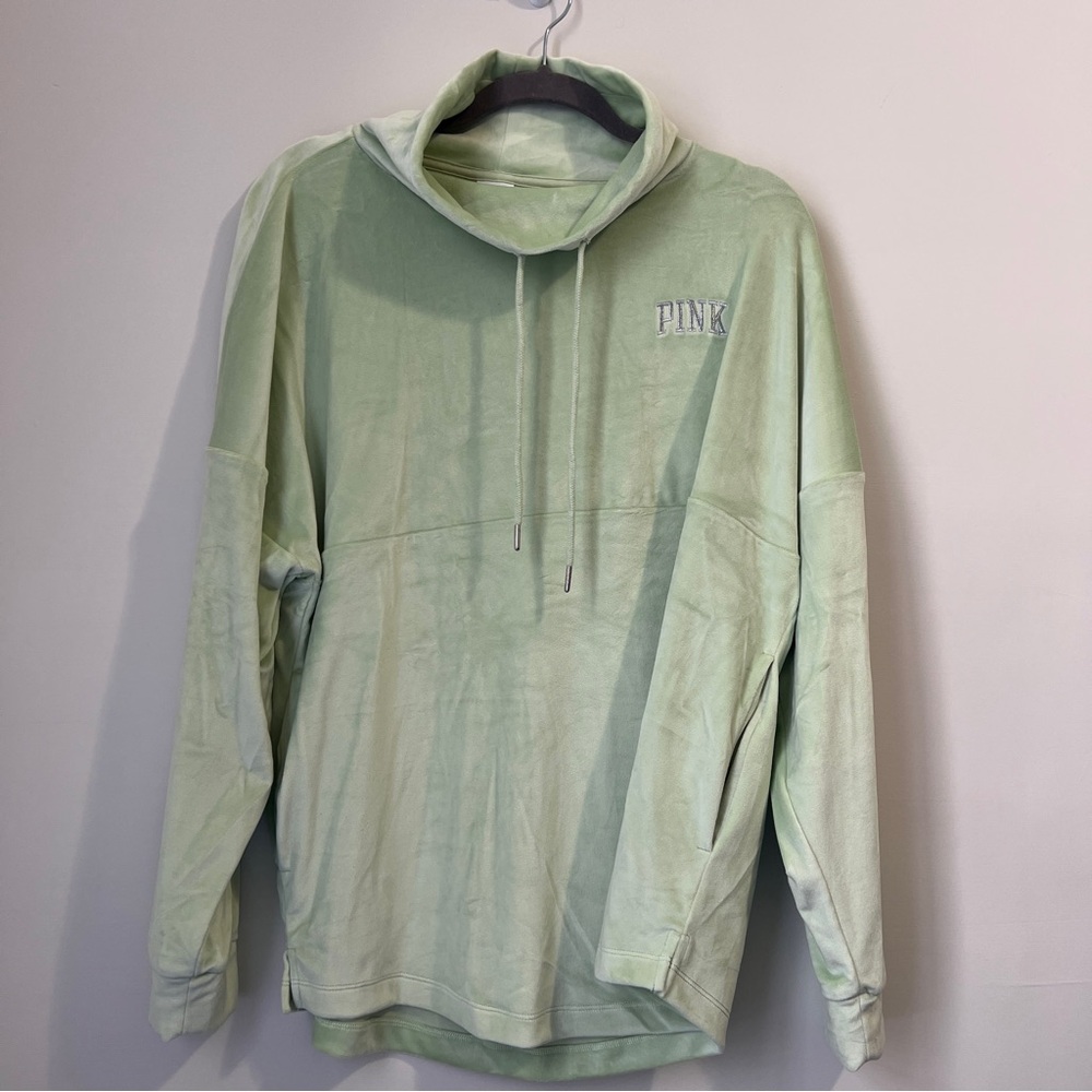 PINK Mint Green Cowl Neck Sweater